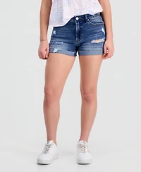 Madden Girl Juniors' Destructed Denim Shorts