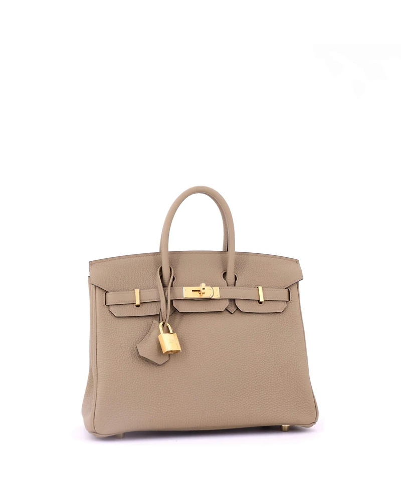 Pre-Owned HERMES Birkin 25 Handbag Brown Togo with Gold Hardware
