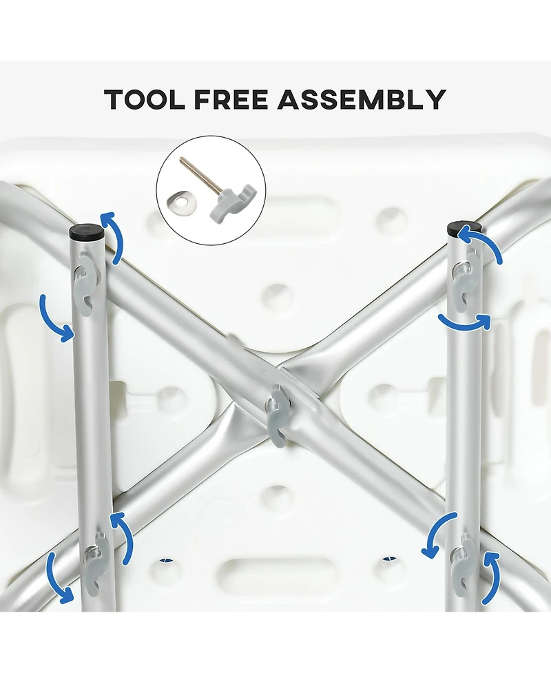 Homcom Eva Padded Bath Seat with Adjustable Height, 299 lbs. Capacity