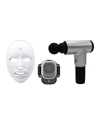 Pursonic Total Wellness Recovery Bundle – Massage Gun, Red Light Therapy Mask & Hot/Cold Therapy Cube