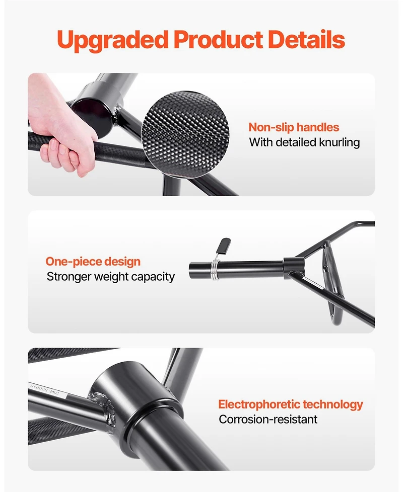 Mecale Trap Bar Hex Bar, 2-Inch Barbell, 500 lb Capacity Strength Training for Deadlifts and Squats