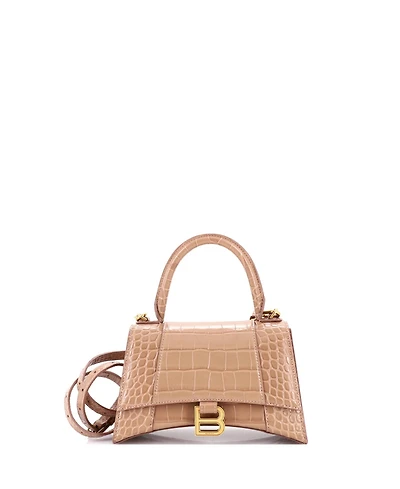 Pre-Owned Balenciaga Small Hourglass Top Handle Bag Embossed Leather