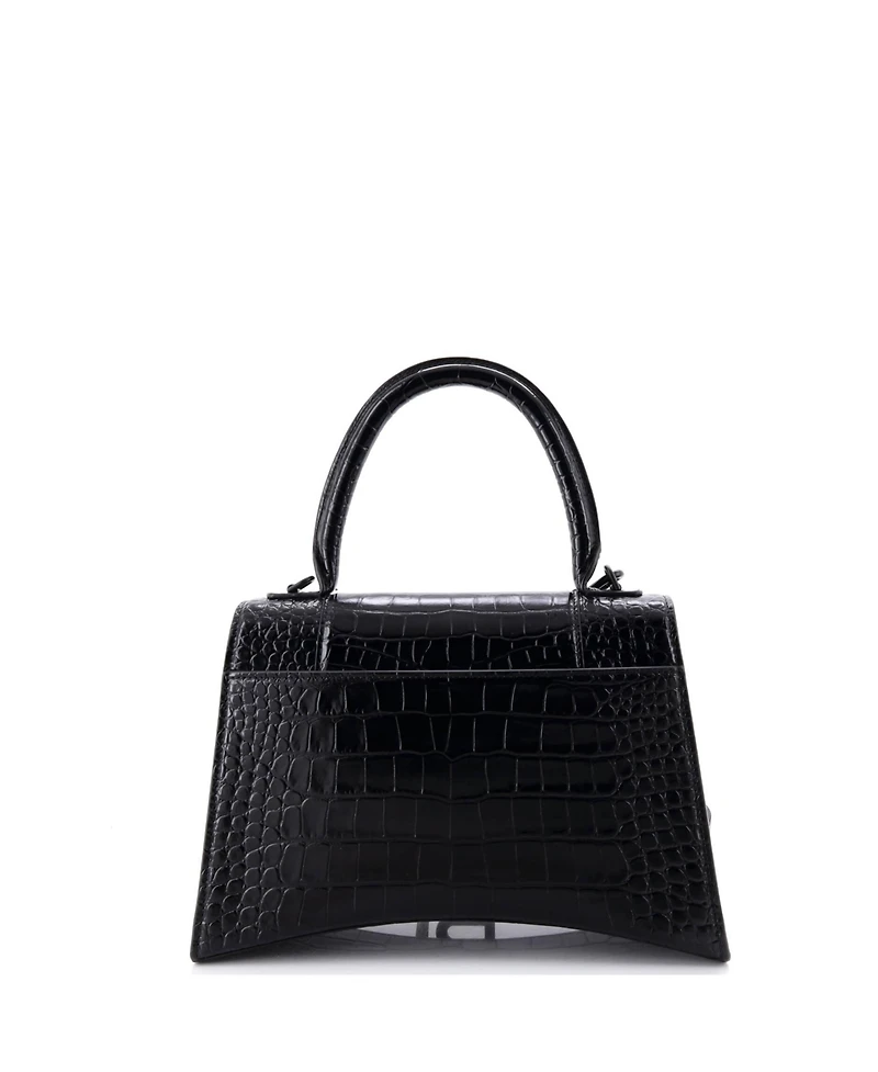 Pre-Owned Balenciaga Medium Hourglass Top Handle Bag Embossed Leather