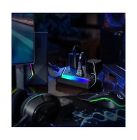 6-Outlet Rgb Surge Strip with Usb-c and Usb Ports for Home Electronics Power Protection