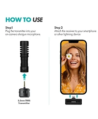 Movo Wm-VXR10 Wireless Shotgun Mic Adapter for iPhone/Lightning Devices