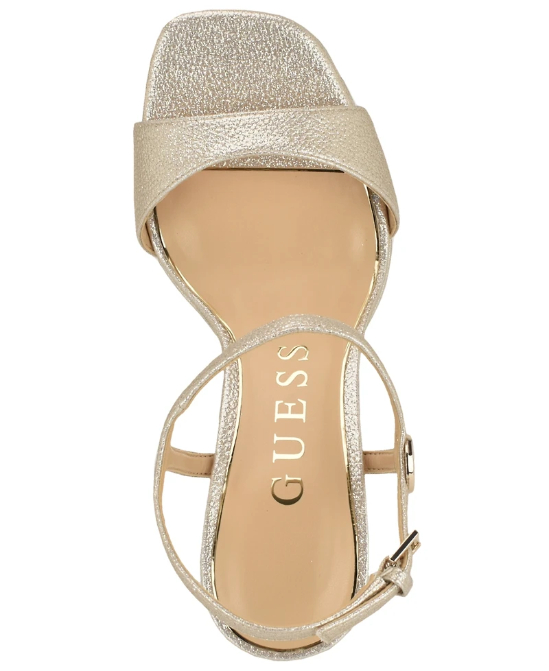 Guess Womens Hendora Leather Platform Stiletto Dress Sandals