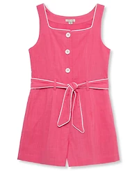 H by Habitual Girls' 7-16 Belted Square Neck Romper