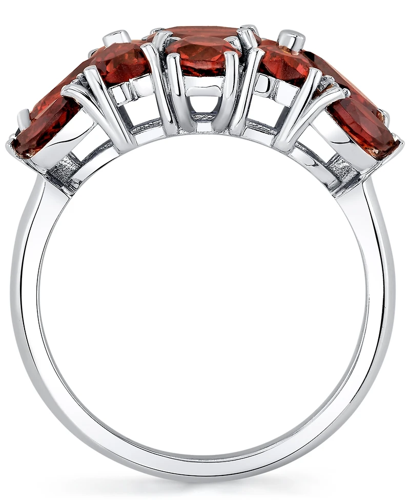 Macy's Garnet (3-17/40 ct. t.w.) & Diamond Accent Ring in Sterling Silver