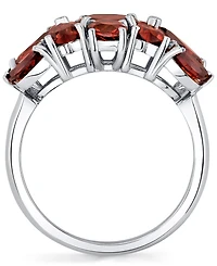 Macy's Garnet (3-17/40 ct. t.w.) & Diamond Accent Ring in Sterling Silver