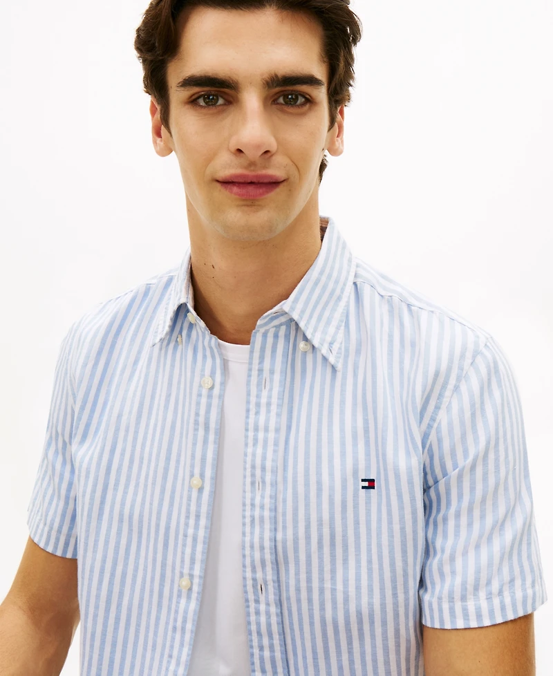 Tommy Hilfiger Men's Bengal Stripe Short-Sleeve Shirt, Regular and Big & Tall