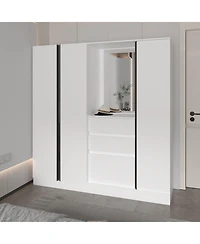 Fm Furniture Canyon Wardrobe Organizer with Mirror and Storage Compartments