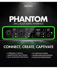 Movo Phantom Dual Channel Usb/Usb-c Audio Interface