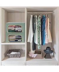 Sorbus 2 Pack Small Foldable Storage Box - Metal Frame, Oxford Fabric, Large Window & Handles Organization for Bedroom