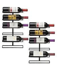Sorbus Pack Black Metal Wine Rack Bottle Holder - for Home Bar