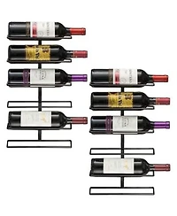 Sorbus 2 Pack Black Metal Wine Rack Bottle Holder For Home Bar Kitchen Holds 12