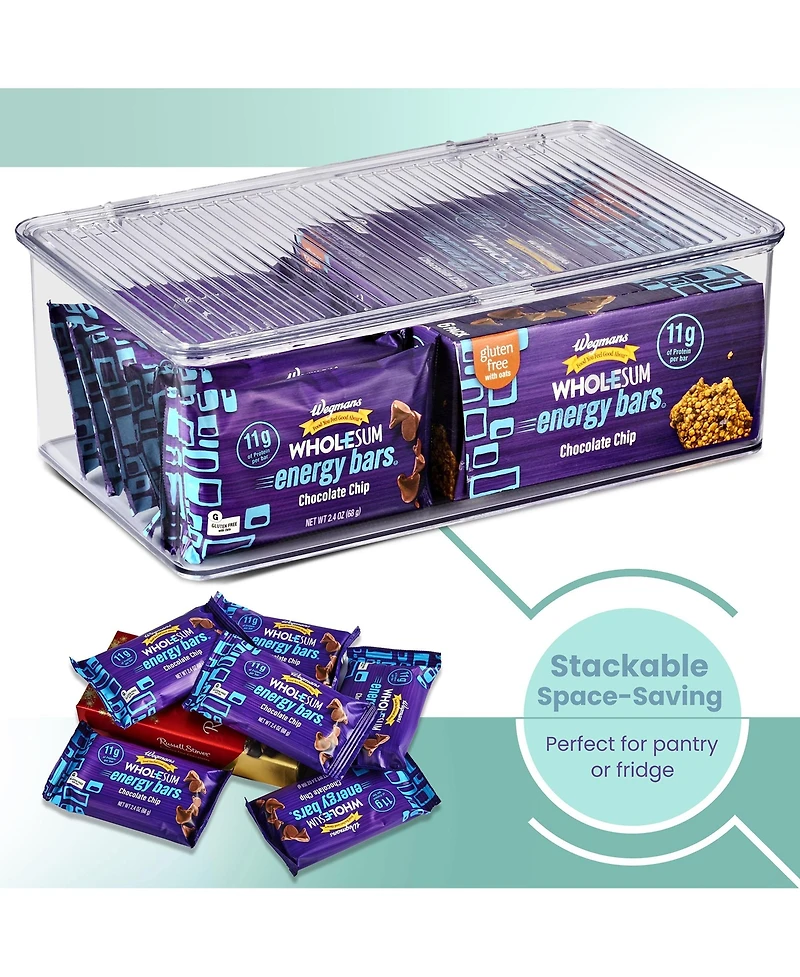 Sorbus Set of 2 Storage Bins For Pantry & Fridge with Hinged Lids - Perfect Organizing Kitchen