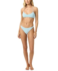O'Neill Women's Saltwater Flamenco Solid Cheeky Coverage Swim Bottoms