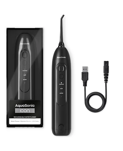 Aquasonic Icon Electric Water Flosser - 150ml Tank, Cordless Rechargeable, Waterproof