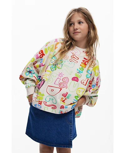 Desigual Girls Girls's 3/4 sleeve with lettering sweatshirt