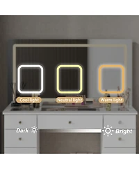 Homsee White Wooden Storage Cabinet with 6 Wooden Surface Drawers