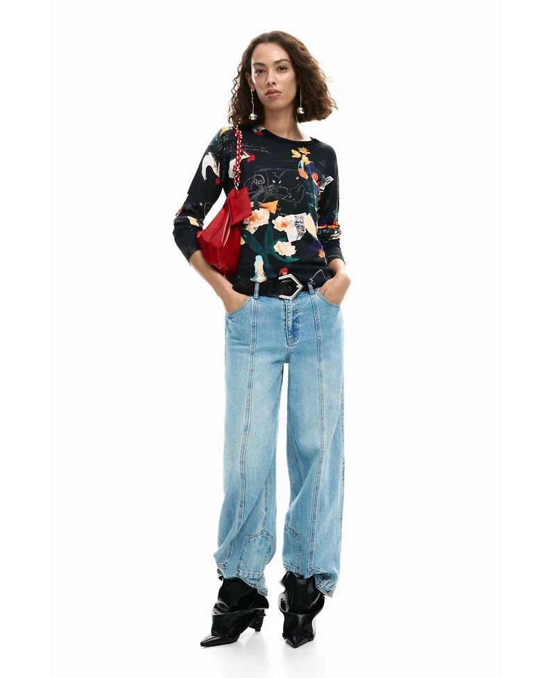 Desigual Women's Lightweight sweater with plants
