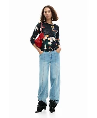 Desigual Women's Lightweight sweater with plants
