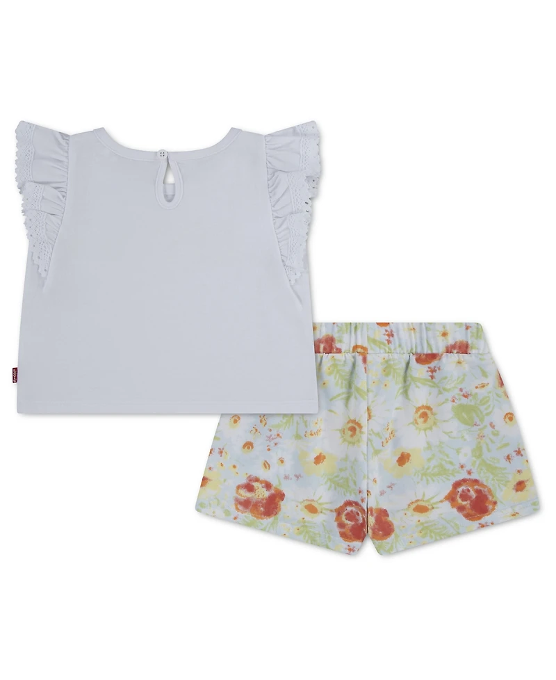 Levi's Baby Girls' Crewneck Knit Top and Skort, 2-Piece Set