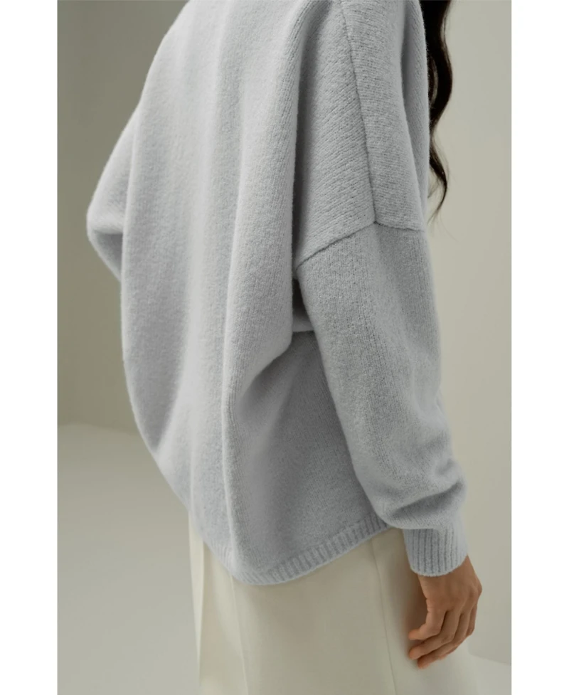 Lilysilk Women's Boucle Knit Silk-Cashmere Wrap Cardigan