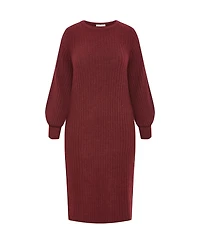 City Chic Plus Sarah Long Sleeve Rib Dress