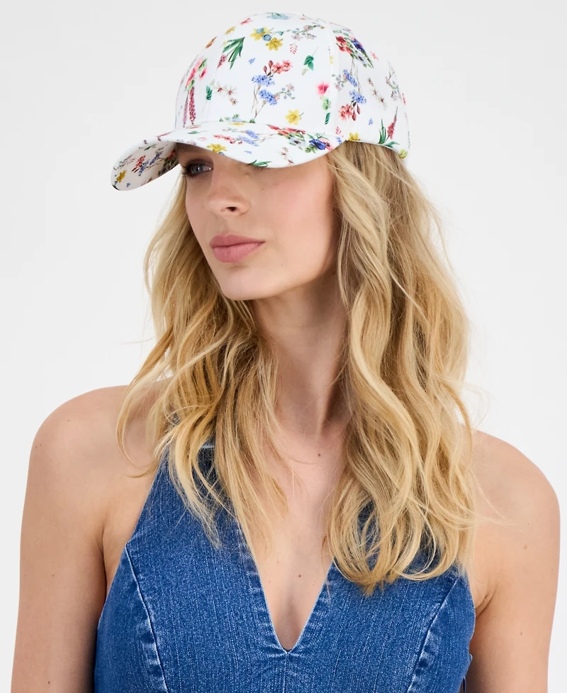 Giani Bernini Floral-Print Twill Baseball Cap, Macy's Exclusive