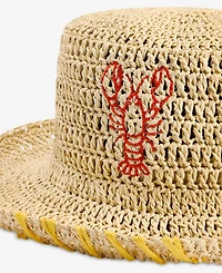 On 34th Icon Embroidered Crochet Straw Bucket Hat, Macy's Exclusive