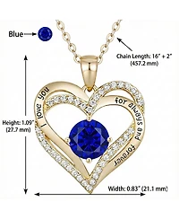 Radiant 14K Gold-Plated Birthstone Pendant Necklace