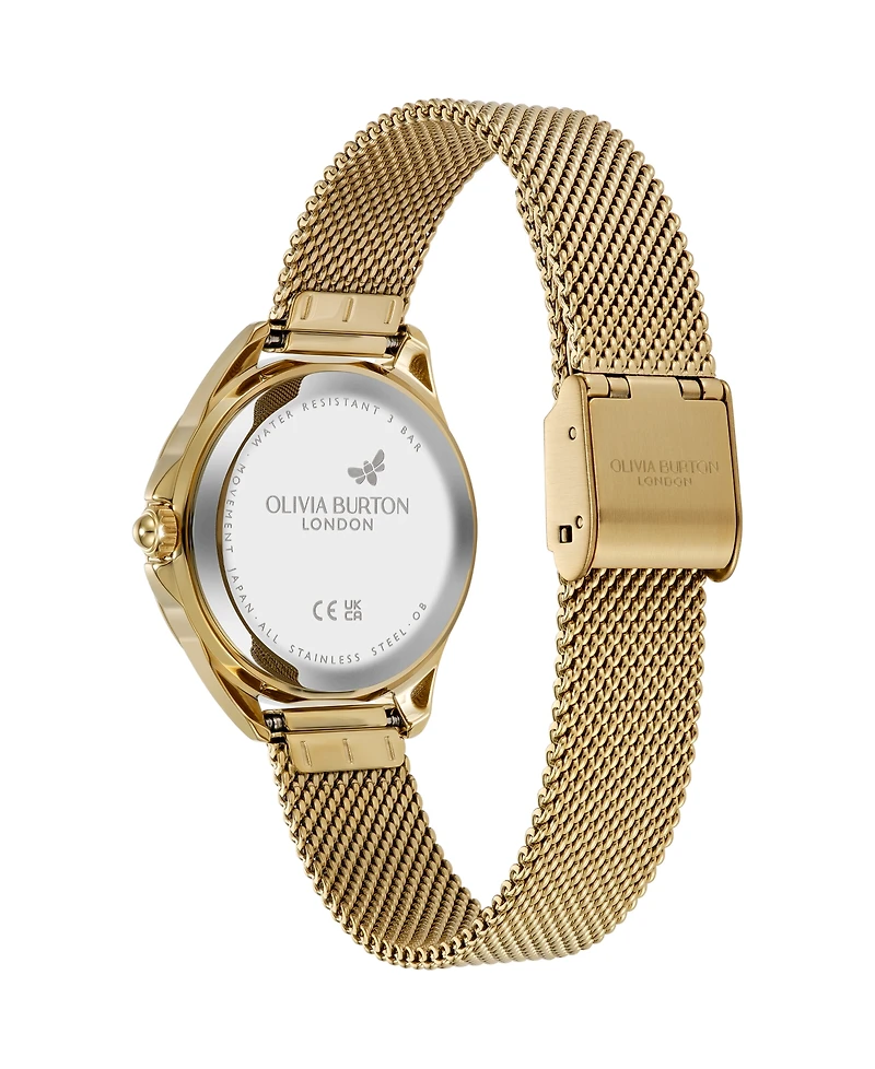 Olivia Burton Women's Azure Gold Tone Stainless Steel Mesh Bracelet Watch, 30mm