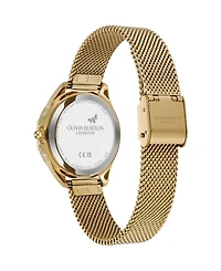Olivia Burton Women's Azure Gold Tone Stainless Steel Mesh Bracelet Watch, 30mm