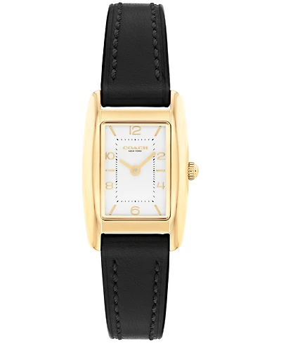 Coach Women's Reese Black Leather Strap Watch, 20x30mm