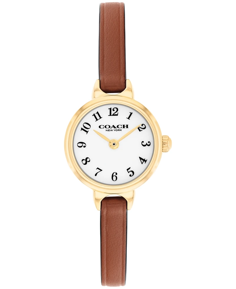 Coach Women's Iris Saddle Leather Strap Watch, 22.5mm