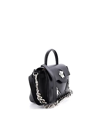 Pre-Owned Versace Medium La Medusa Top Handle Bag Leather with Zipper Detail