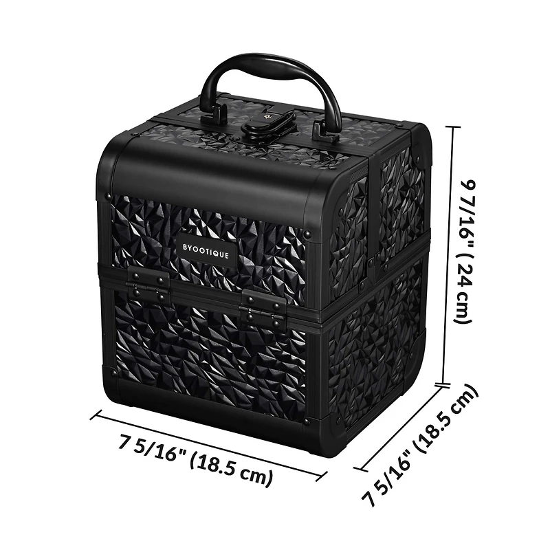 Byootique 2-Piece Makeup Train Case Cosmetic Organizer Kit