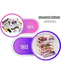 Sorbus 6 Drawer Acrylic Makeup Organizer Case for Cosmetics, and jewelry - Drawers with Diamond Detail