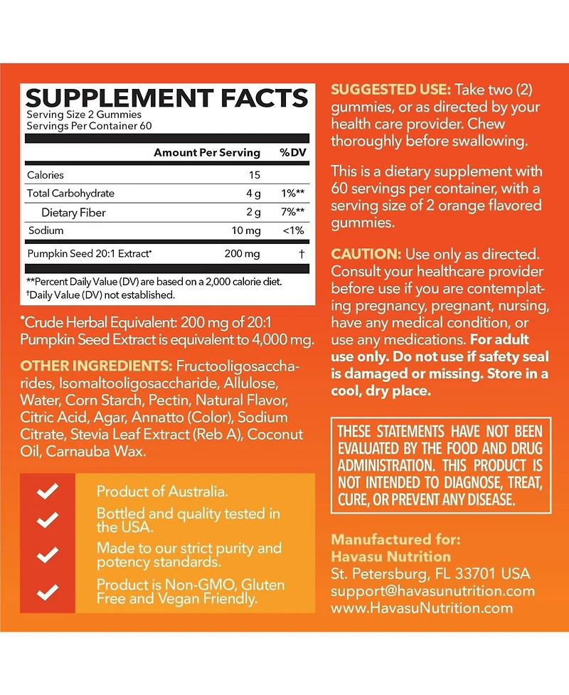 Havasu Nutrition Pumpkin Seed Gummies