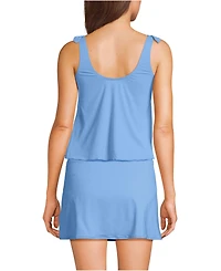 Lands' End Women's Tie Shoulder Flutter Tankini Top