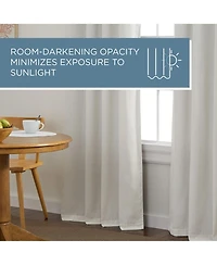 Town & Country Basics Set of 2 Selena Solid Linen Texture Room Darkening