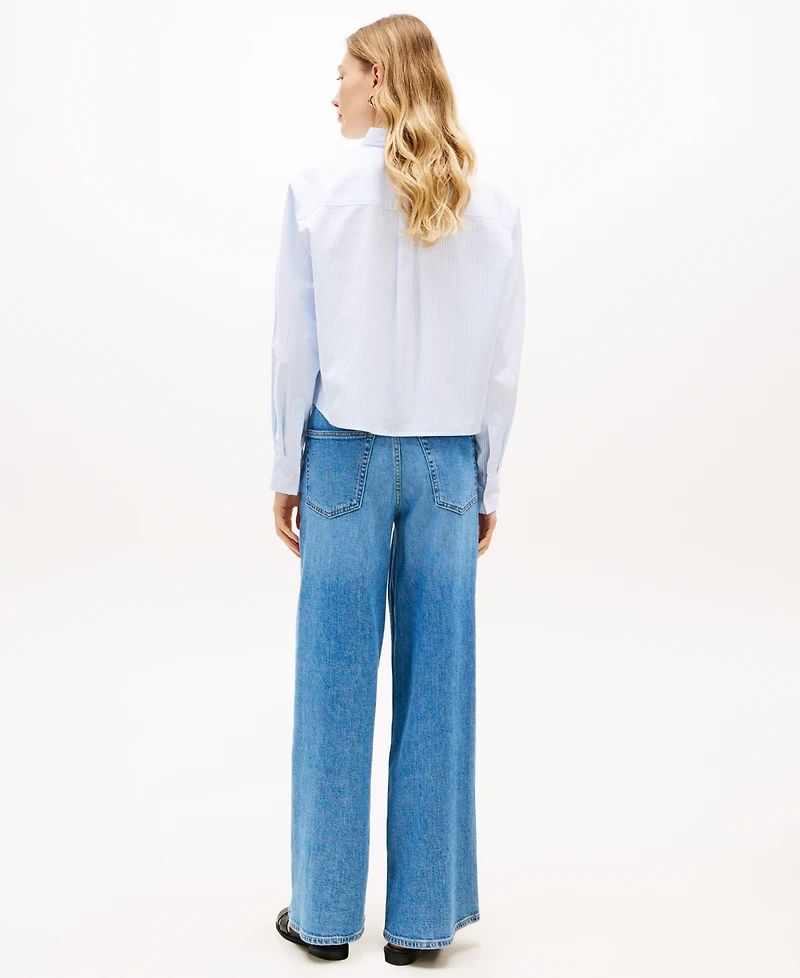 Tommy Hilfiger Women's Bling Cropped Long-Sleeve Shirt