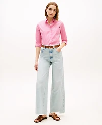 Tommy Hilfiger Women's Gingham Print Roll-Tab Shirt