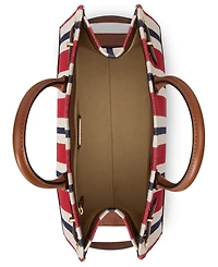 Lauren Ralph Lauren Striped Canvas Small Devyn Tote Bag