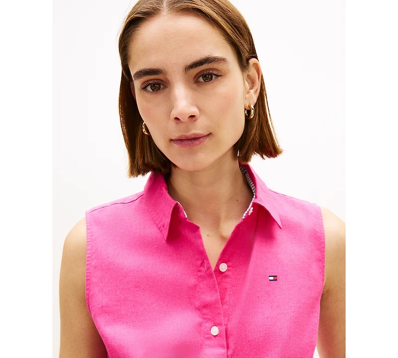 Tommy Hilfiger Women's Knotted Collared Top