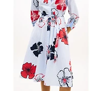 Tommy Hilfiger Women's Classic Poplin Long-Sleeve Shirt Dress