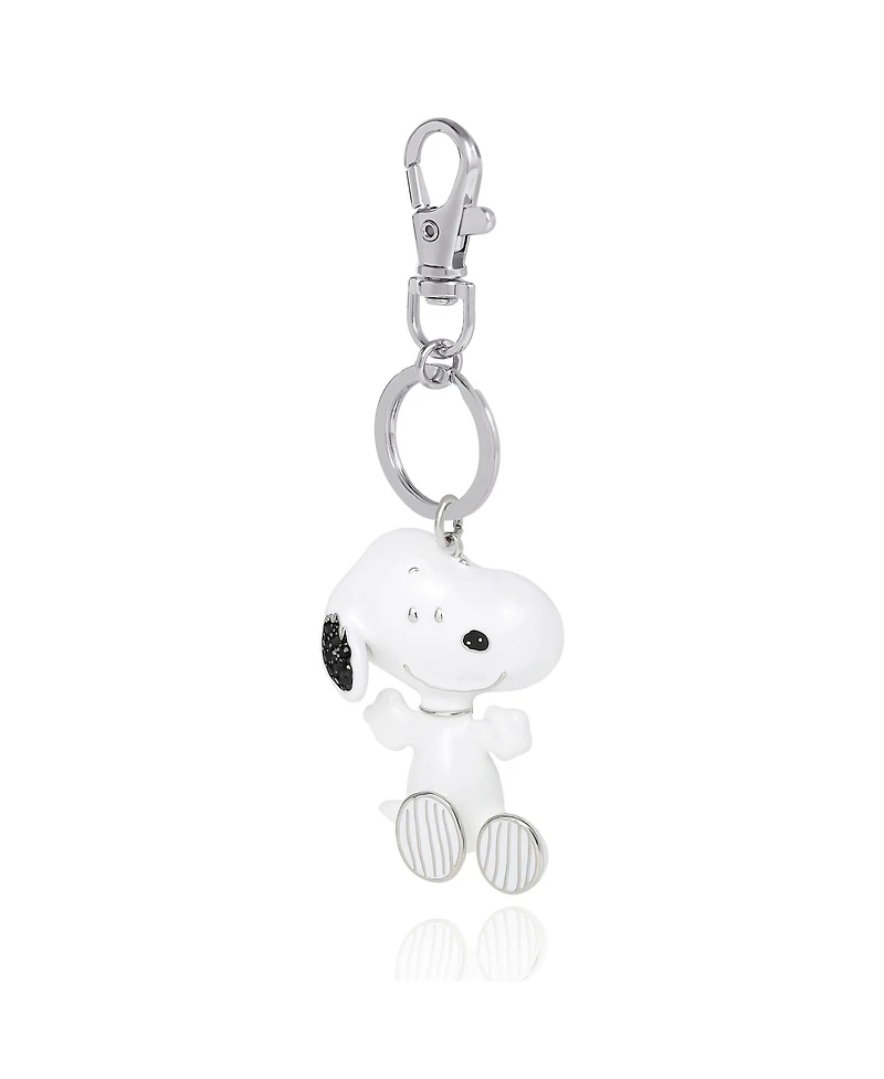 Peanuts Snoopy Keychain, Silver-Tone Enamel Bag Charm