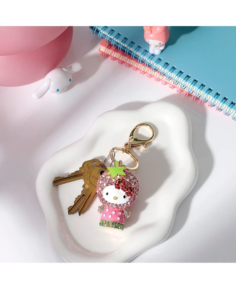 Hello Kitty Sanrio x Strawberry Shortcake Crystal Keychain