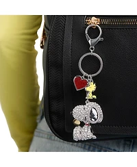 Peanuts Snoopy Crystal Keychain with Woodstock Charm